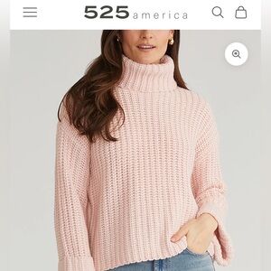Pink turtleneck sweater by 525, EUC